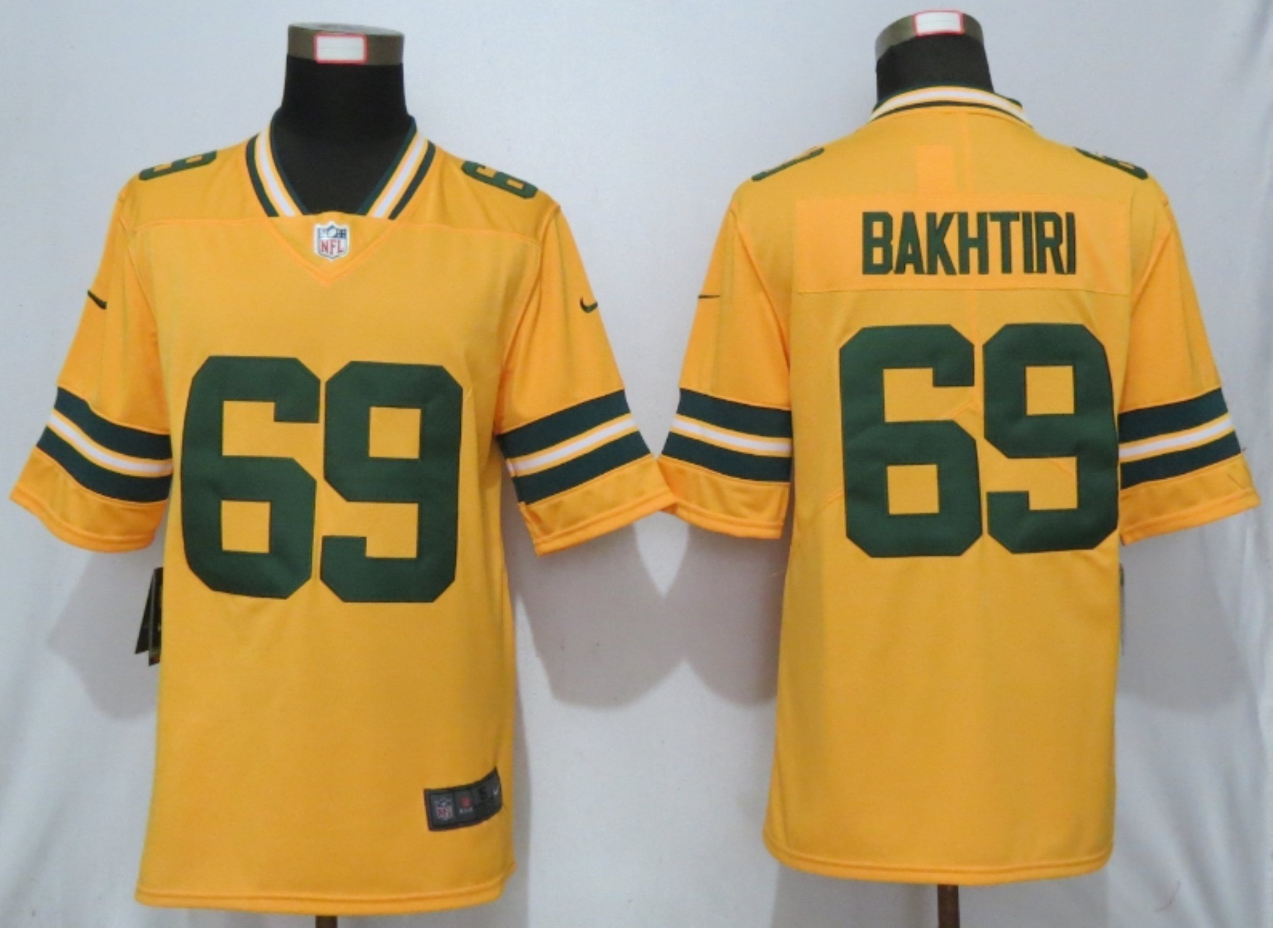 Men Green Bay Packers #69 Bakhtiari Yellow Nike Vapor Untouchable Limited NFL Jersey->green bay packers->NFL Jersey